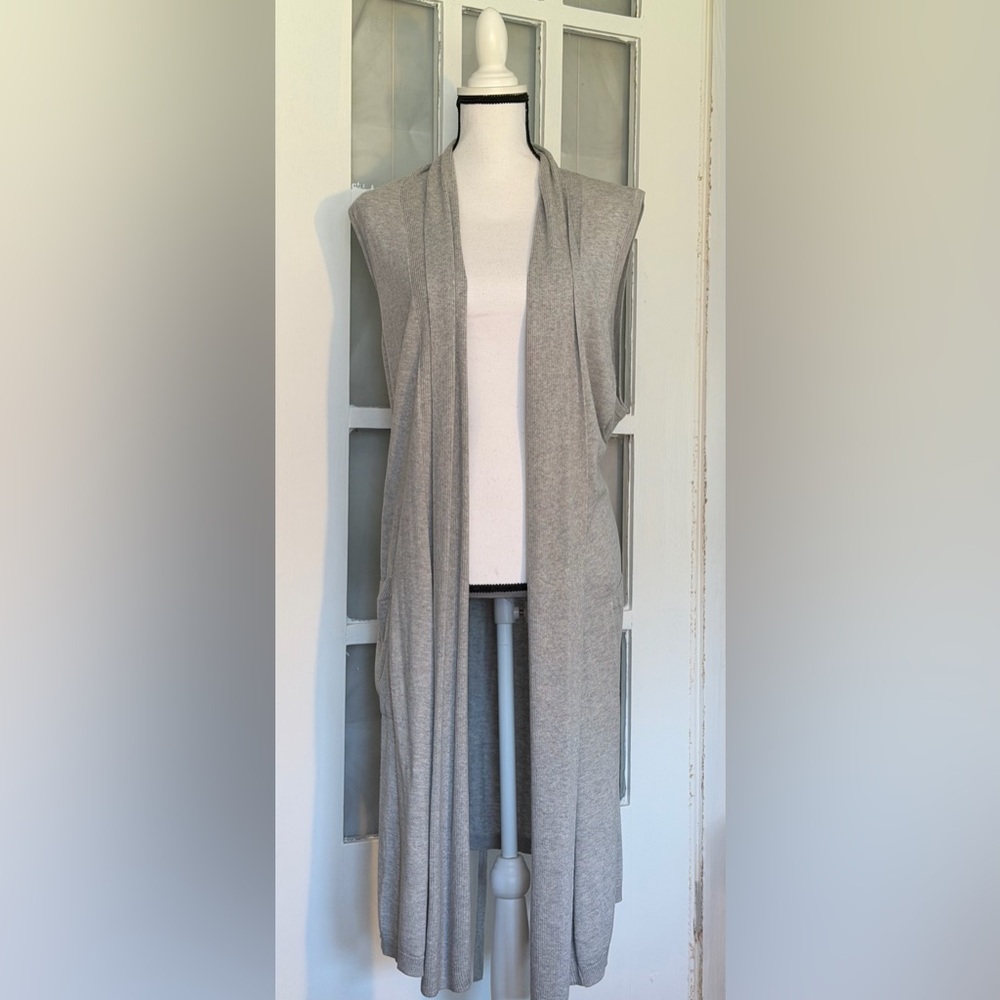 Lucky Brand Gray Open Front Vest